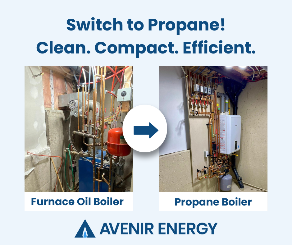 Oil furnace replacement illustration for homeowners switching from oil heat to propane